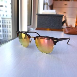 Ray Ban Clubmaster Flash Lenses, Tortoise & Copper